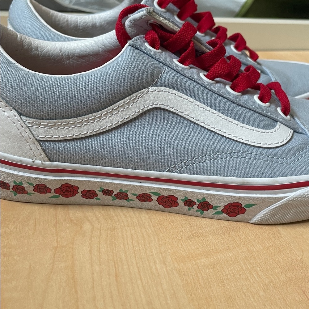 Vans Old Skool Classic low-top silhouette canvas rose floral side stripe 7.5W 6M